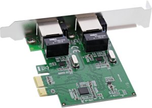 Karta sieciowa InLine ® Dual Gigabit karta sieciowa PCI Express 2x 1Gb/s PCIe x1 inkl. LP 2