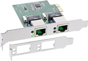 Karta sieciowa InLine ® Dual Gigabit karta sieciowa PCI Express 2x 1Gb/s PCIe x1 inkl. LP 3
