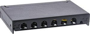 EFB InLine® Patchfeld Cat.6A 0,5HE 6-fach, Tisch/Wand/Hutschiene schwarz Staubschutz 2
