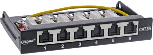 EFB InLine® Patchfeld Cat.6A 0,5HE 6-fach, Tisch/Wand/Hutschiene schwarz Staubschutz 3