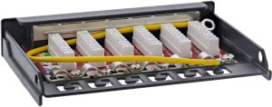 EFB InLine® Patchfeld Cat.6A 0,5HE 6-fach, Tisch/Wand/Hutschiene schwarz Staubschutz 4