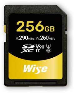 Wise SDXC UHS-II V90       256GB R:290MBs / W:260MBs   WI-SD-N256 1