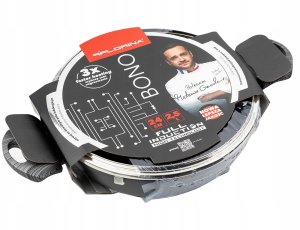 GARNEK BONO 24 CM 2,5L. Z POKRYWKĄ, NISKI, IND. by M.G. (CZARNY, POWŁOKA IMITUJĄCA KAMIEŃ, UCHWYT CZARNY) 7