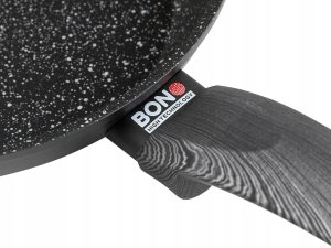 RONDEL BONO 20 CM 2,4L. IND. by M.G. (CZARNY, POWŁOKA IMITUJĄCA KAMIEŃ, UCHWYT CZARNY) 5