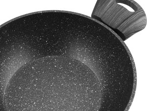 GARNEK BONO 24 CM 4,0L. Z POKRYWKĄ, IND. by M.G. (CZARNY, POWŁOKA IMITUJĄCA KAMIEŃ, UCHWYT CZARNY) 5