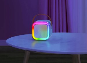 Extralink Kids Mini Karaoke LED Speaker 2x Mic Różowy | Zestaw do Karaoke | głośnik, 2x mikrofon, Bluetooth, AUX, slot na karty pamięci, oświetlenie RGB 2