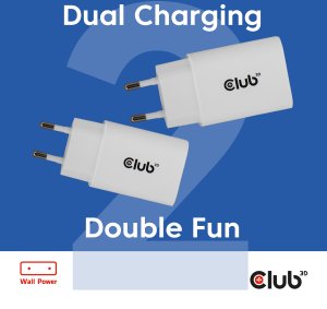 Club3D Lifestyle Ladegerät USB-C 30Watt, 2Stk  weiß retail 2