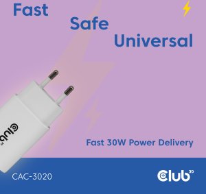 Club3D Lifestyle Ladegerät USB-C 30Watt, 2Stk  weiß retail 3