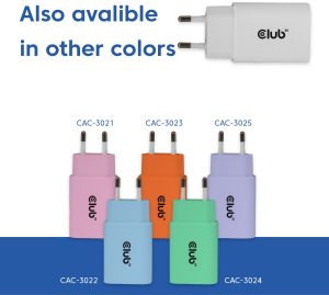 Club3D Lifestyle Ladegerät USB-C 30Watt, 2Stk  weiß retail 6