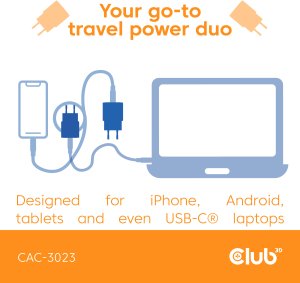 Club3D Lifestyle Ladegerät USB-C 30Watt, 2Stk  orange retail 4