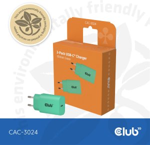 Ładowarka Club 3D Club3D Lifestyle ładowarka USB-C 30Watt 2 szt. zielony retail 8