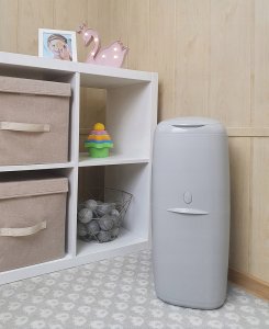 ABAKUS-POJEMNIK NA PIELUCHY KLASYCZNY +   5 WKŁADÓW ANGELCARE SZARY 15