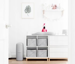 ABAKUS-POJEMNIK NA PIELUCHY KLASYCZNY +   5 WKŁADÓW ANGELCARE SZARY 5