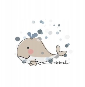 MALTEX - WANNA 100CM WIELORYB MINIMAL     SATYNOWY BŁĘKIT 5