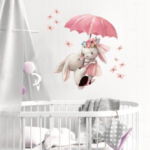 ROOM Decor SIPO-WS63033 NAKLEJKI NA ŚCIANĘ KRÓLICZKI PARASOLKA 5