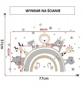 ROOM Decor SIPO-WS63030 NAKLEJKI NA ŚCIANĘ ZWIERZETA MIX 4