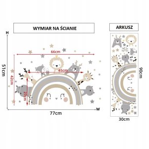 ROOM Decor SIPO-WS63030 NAKLEJKI NA ŚCIANĘ ZWIERZETA MIX 5