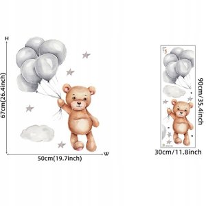 ROOM Decor SIPO-WS63036 NAKLEJKI NA ŚCIANĘ MIŚ Z BALONAMI 4