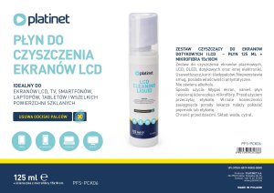 PLATINET LCD CLEANING LIQUID + MICROFIBER  PŁYN DO LCD 125ML + MIKROFIBRA 15x15CM PFS-PCK06 [46121] 3