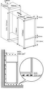 Lodówka do zab ETA 177 cm no frost - 139190001D 6
