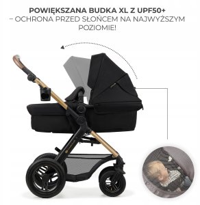 Universalus vežimėlis Kinderkraft Moov 2 Air 3in1, Pure Black 3