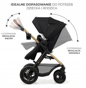 Universalus vežimėlis Kinderkraft Moov 2 Air 3in1, Pure Black 4