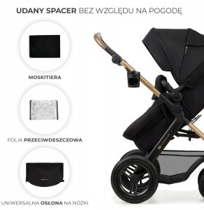 Universalus vežimėlis Kinderkraft Moov 2 Air 3in1, Pure Black 5