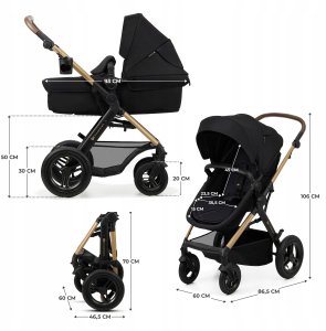 Universalus vežimėlis Kinderkraft Moov 2 Air 3in1, Pure Black 6