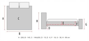 Lova Signal Meble Azurro Velvet 140x200 cm, pilka 5