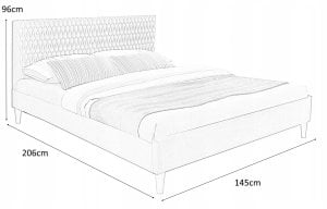 Lova Signal Meble Azurro Velvet 140x200 cm, pilka 9