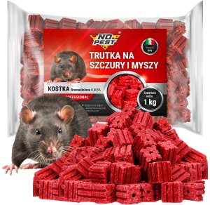 Trutka Trucizna Środek na Myszy Szczury Gryzonie 1kg Czerwona Kostka Bromadiolone Przeciw Myszom Szczurom 1