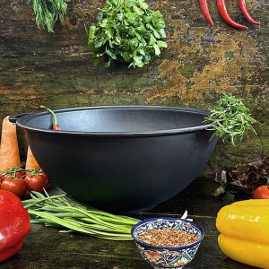 Kazanas Wok su ketaus dangčiu keptuvė, 12 l 1