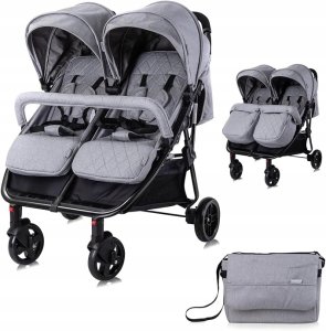 Vežimėlis dvynukams Lorelli Duo, Cool Grey 1