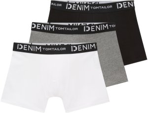 Tom Tailor vyriški bokseriai 3 vnt., balta-pilka-juoda 1