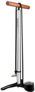 Pompka podłogowa BIRZMAN The Pump with Helix (Presta/Schrader/Dunlop), 220psi/15bar, CNC, Srebrna, Drewno lakierowane (NEW) 1