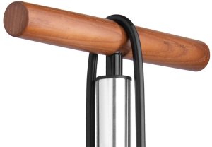 Pompka podłogowa BIRZMAN The Pump with Helix (Presta/Schrader/Dunlop), 220psi/15bar, CNC, Srebrna, Drewno lakierowane (NEW) 2