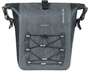 Basil Sakwa pojedyncza BASIL NAVIGATOR STORM SINGLE PANNIER BAG MIK SIDE  M 12-15 L, MIK System (ready to go) wodoodporna grey black (NEW) 2