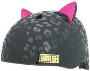 Kask dziecięcy juniorski KRASH LEOPARD KITTY BLACK roz. M YOUTH FS 8+ (54-58 cm) (NEW 2025) 1