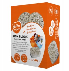 DUVO+ BLOK WAPIENNY DLA PTAKÓW Z          MUSZLAMI OSTRYG 200g 7.2x9.7x3.5cm   12787 1