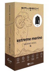Brubeck LS1610M Bluza męska z krótkim ekspresem EXTREME MERINO czarny S 2