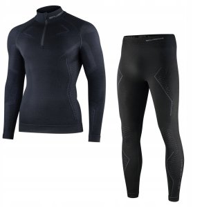 Brubeck LS1610M Bluza męska z krótkim ekspresem EXTREME MERINO czarny S 4