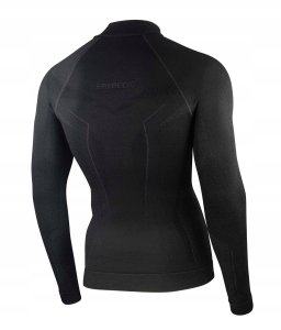 Brubeck LS1610M Bluza męska z krótkim ekspresem EXTREME MERINO czarny M 2