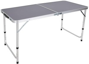 STOLIK TURYSTYCZNY SKŁADANY KEMPINGOWY 120X60X70/62/55CM SZARY 4
