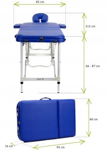 Stół, łóżko do masażu 3-segmentowe aluminiowe 11