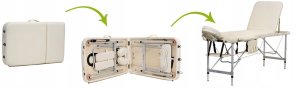 Stół, łóżko do masażu 3-segmentowe aluminiowe 12