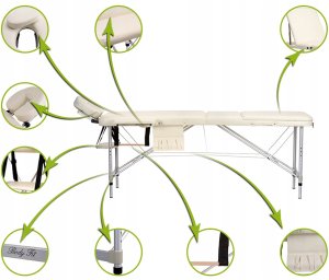 Stół, łóżko do masażu 3-segmentowe aluminiowe 10