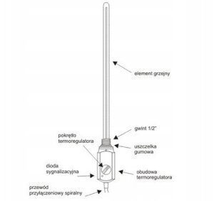 GRZAŁKA ŁAZIENKOWA  Z TERMOSTATEM RD10 900W BIAŁA VOLUX // GRŁ-V-RD10.900 3