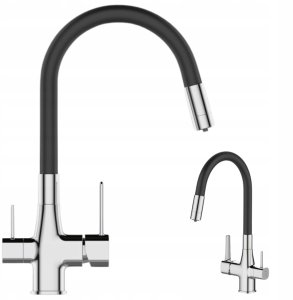 GLAMOUR BATERIA ZLEW. Z FILTREM CHROM / CZARNA WYL 5