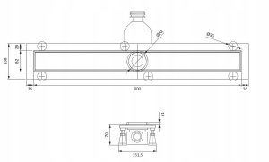LOWFIX PRYSZNICOWY ODPŁYW LINIOWY 80CM CZARNY 2