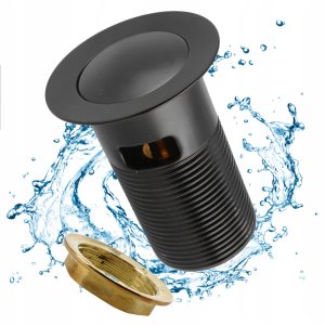 Watersolution KOREK AUTOMAT. CLIK-CLAK CZARNY MALY Z PRZELEWEM 5
